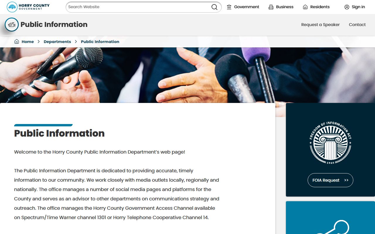 Horry County court records public information access page