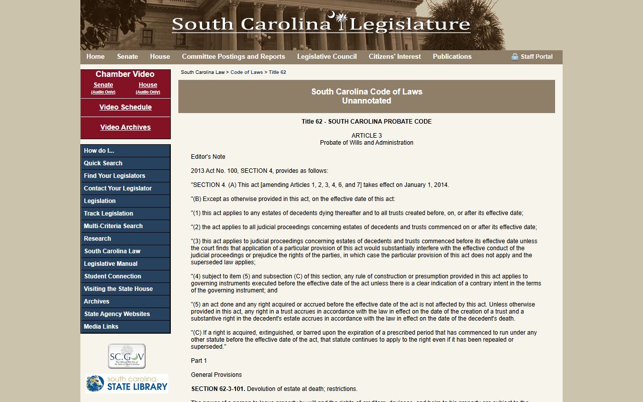 Horry County court records probate code and estate records access