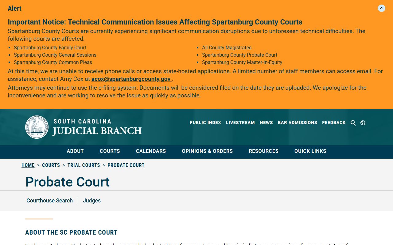 Horry County probate records South Carolina Probate Court jurisdiction